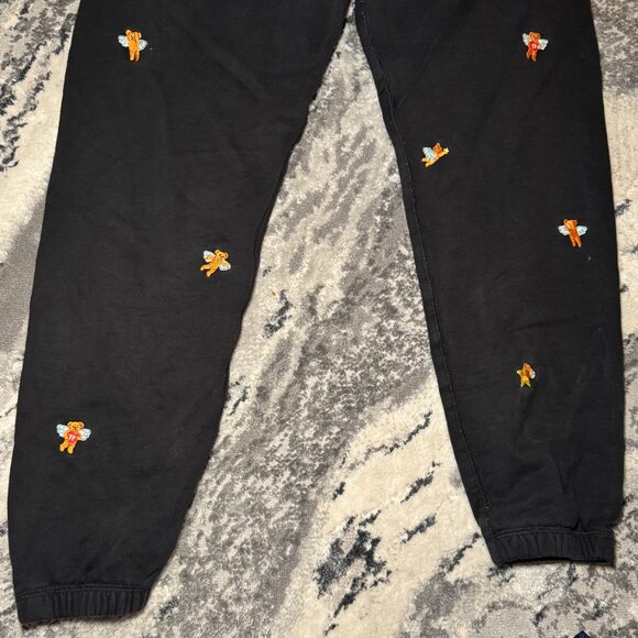 Teddy Fresh Black Embroidered Angel Teddy Bear Jogger Sweatpants - Picture 7 of 10